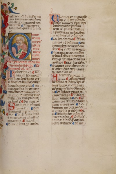 Initial Q: Bust Portrait of a Man; Compendium moralium notabilium, early 15th century. Creator: Cristoforo Cortese.