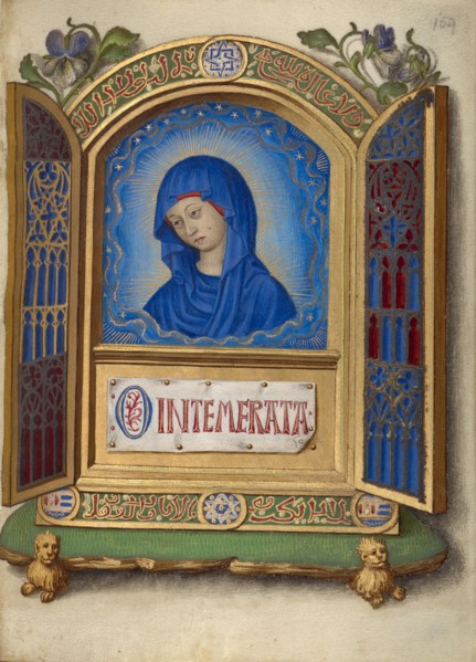 Portable Altarpiece with the Weeping Madonna; Book of Hours, about 1480-1490. Creator: Georges Trubert.