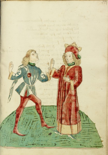 King Josaphat Selects Barochias as his Successor; Barlaam und Josaphat, 1469. Creators: Hans Schilling, Diebolt Lauber.