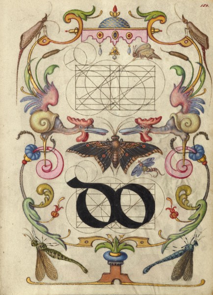 Guide for Constructing the Ligature do; Mira calligraphiae monumenta, about 1591-1596. Creator: Joris Hoefnagel.