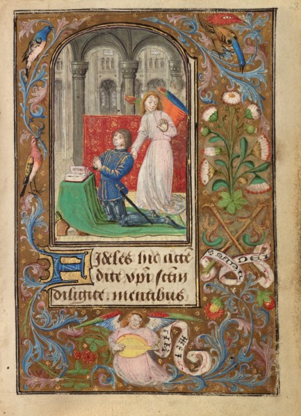 Charles the Bold Presented by an Angel; Prayer Book of Charles the Bold, about 1471. Creator: Lieven van Lathem.