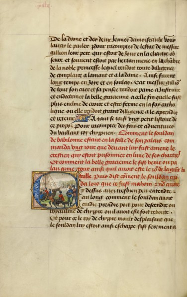 Initial C: Troops Loading Provisions onto a Ship; Roman de Gillion de Trazegnies, 1464. Creators: Lieven van Lathem, David Aubert.