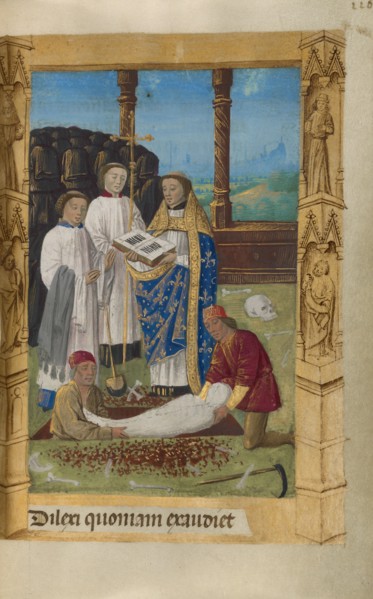 Burial; Book of Hours, 1478. Creator: Master of Guillaume Lambert.