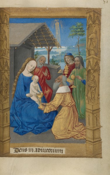 The Adoration of the Magi; Book of Hours, 1478. Creator: Master of Guillaume Lambert.
