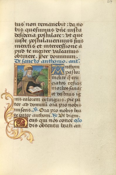 Saint Anthony; Poncher Hours, about 1500. Creator: Master of Jacques de Besancon.