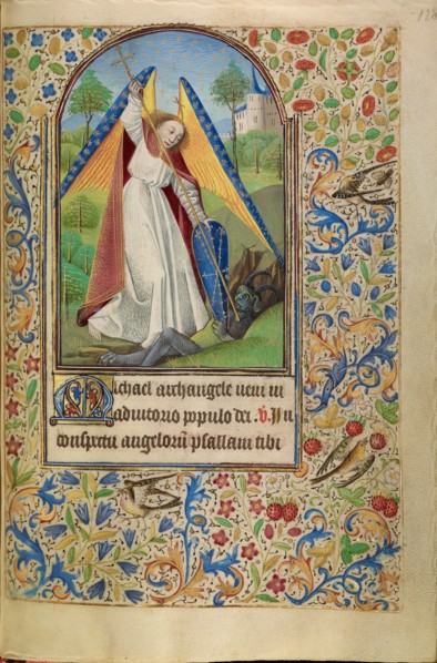 Saint Michael Battling the Devil; Book of Hours, about 1466-1470. Creator: Master of Jacques of Luxembourg.