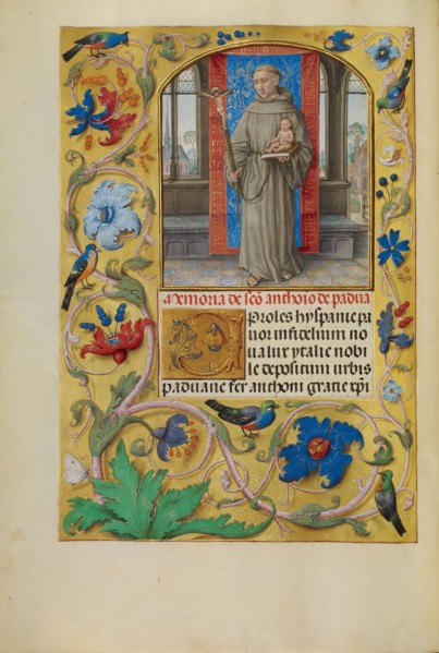 Saint Anthony of Padua; Spinola Hours, about 1510-1520. Creator: Master of James IV of Scotland.