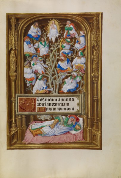 The Tree of Jesse; Spinola Hours, about 1510-1520. Creator: Master of James IV of Scotland.