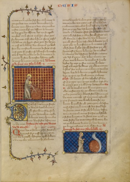 The Creation of the World: The Creation of the Heavens; Creation Scenes, about 1360-1370. Creator: Master of Jean de Mandeville.
