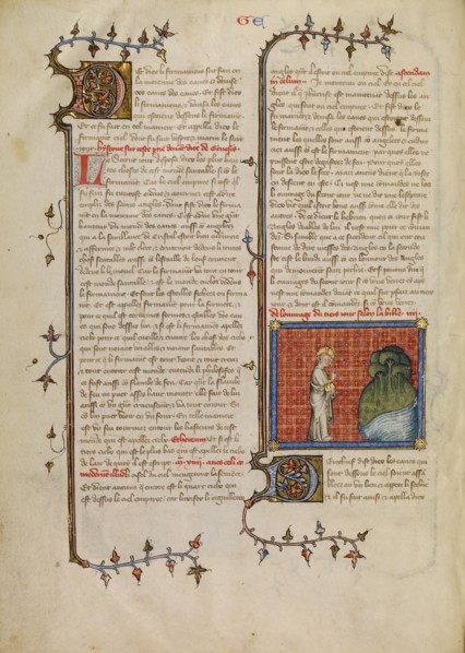 The Creation of Water and Land, about 1360-1370. Creator: Master of Jean de Mandeville.