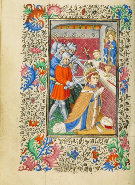 The Martyrdom of Saint Thomas Becket; Book of Hours, about 1430-1440. Creator: Fastolf Master.
