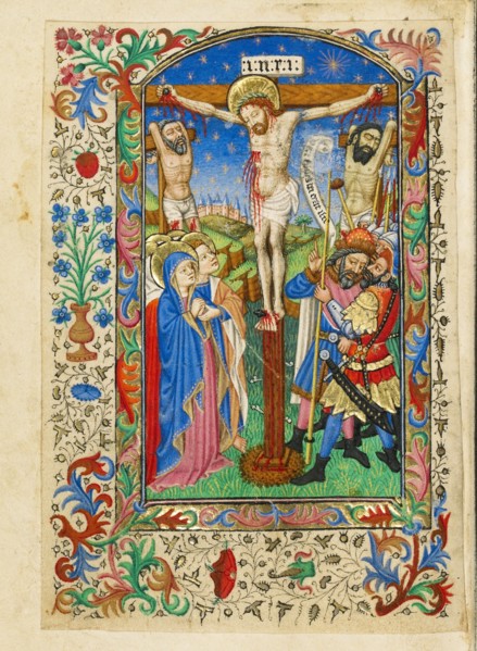 The Crucifixion; Book of Hours, about 1430-1440. Creator: Fastolf Master.