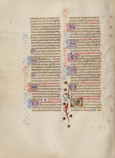 Initial D: Saint Lucy; Missal, between about 1389 and 1400. Creator: Master of the Brussels Initials.