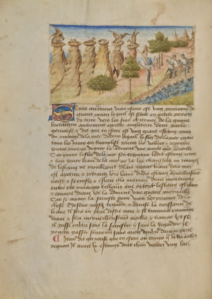 Ecosse; Livre des merveilles du monde (Book of the Marvels of the World), about 1460-1465. Creator: Master of the Geneva Boccaccio.