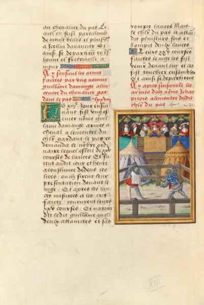 Jacques de Lalaing Fighting the Esquire Jean Pitois at the Passage of Arms of the..., about 1530. Creator: Master of the Getty Lalaing.
