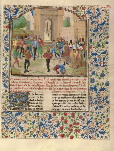 The Competition in Sittacene and the Placating of Sisigambis, about 1470-1475. Creator: Master of the Jardin de vertueuse consolation.