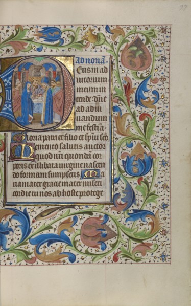 Initial D: The Presentation in the Temple; Book of Hours, about 1450-1455. Creator: Master of the Lee Hours.