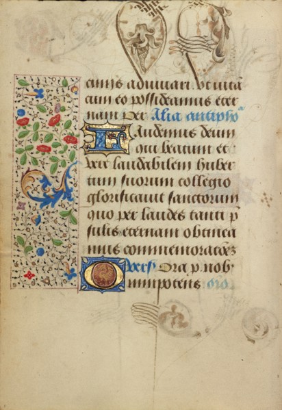 Decorated Text Page; Prayer Book of Charles the Bold, 1469. Creator: Nicolas Spierinc.