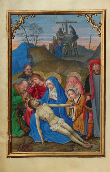 The Lamentation; Prayer Book of Cardinal Albrecht of Brandenburg, about 1525-1530. Creator: Simon Bening.