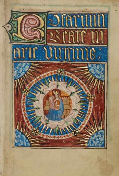 The Virgin and Child in a White Rose; Illustrated Vita Christi..., about 1480-1490. Creator: Unknown.