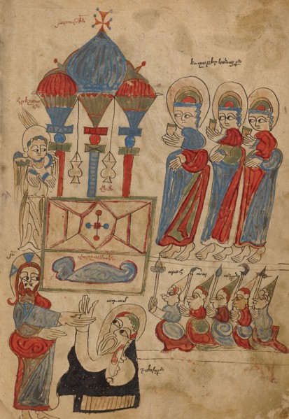 The Women at the Tomb: The Descent into Limbo; Gospel Book, 1386. Creator: Unknown.