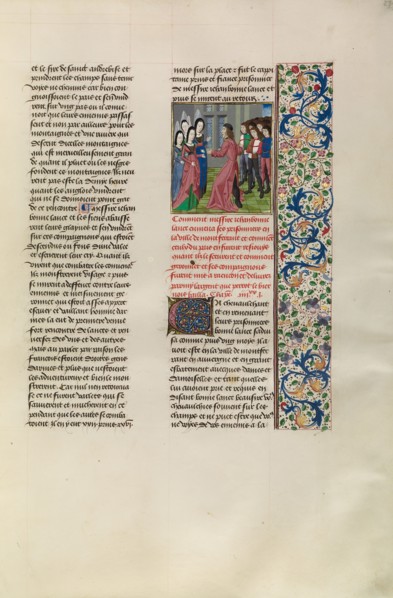 Jean de Bonne Lance Leading the Captured English before the Ladies of Montferrant, c1380s. Creator: Unknown.