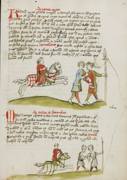 A Horseman and Two Robbers; Fables, third quarter of 15th century. Creator: Unknown.