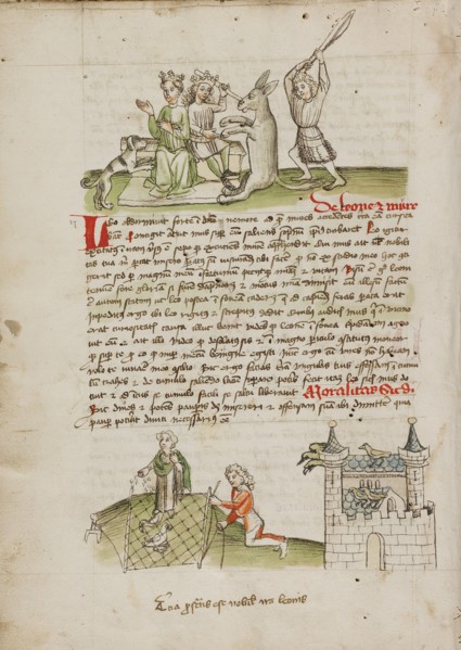 A Crowned Couple with a Dog and a Donkey: A Woman Feeding a Bird..., third quarter of 15th century. Creator: Unknown.