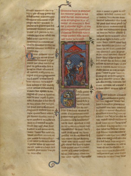 The Seneschal Keu and a Knight before King Mark, about 1320-1340. Creator: Unknown.