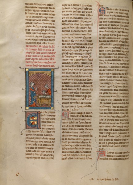 Delice Burying her Father Brunor and her Mother, about 1320-1340. Creator: Unknown.