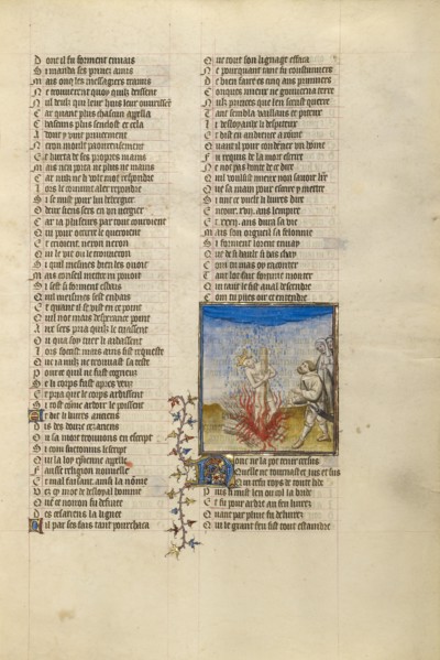 Rain Extinguishing the Flames at the Stake to Which King Kroesus is Bound, about 1405. Creator: Unknown.