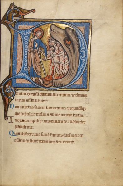 Initial D: The Harrowing of Hell; Psalter, mid-1200s. Creator: Unknown.