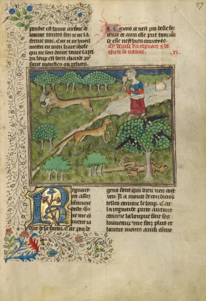 Foxes and their Ruses; Livre de la Chasse, about 1430-1440. Creator: Unknown.