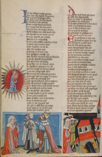 The Virgin as Queen of Heaven: The Emperor Augustus Told of Jesus's Birth..., about 1400-1410. Creator: Unknown.