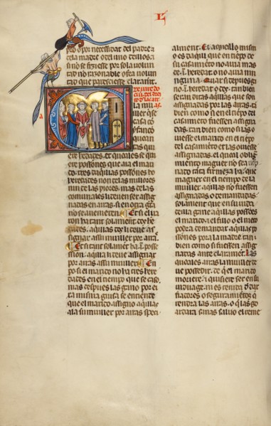 Initial L: A Marriage Ceremony; Vidal Mayor, about 1290-1310. Creator: Unknown.