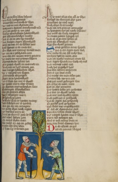 Jonathan Disobeying the Prohibition to Eat; Weltchronik, about 1400-1410. Creator: Unknown.