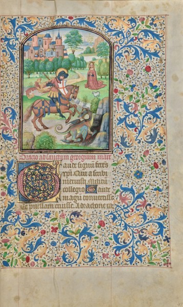 Saint George and the Dragon; Arenberg Hours, early 1460s. Creator: Willem Vrelant.