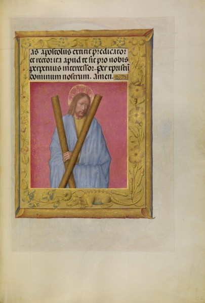 Saint Andrew; Spinola Hours, about 1510-1520. Creator: Workshop of Master of the First Prayer Book of Maximilian.