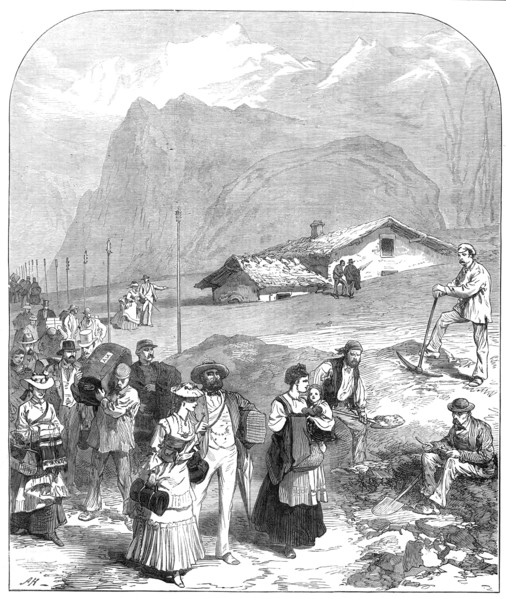 Scene of the landslip at the Savoy Mouth of the Mont Cenis Tunnel, 1872. Creator: Unknown.