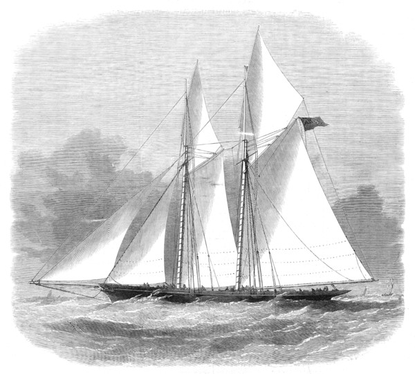 The new schooner yacht Livonia, 1871. Creator: Unknown.