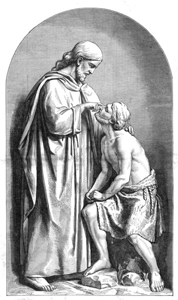 Christ Healing the Blind, by J. D. Crittenden, 1872. Creator: Unknown.