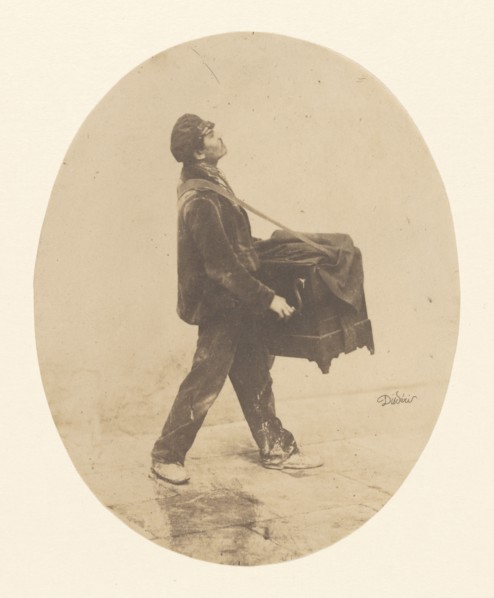 The Organ Grinder, about 1853. Creator: Andre-Adolphe-Eugene Disderi.