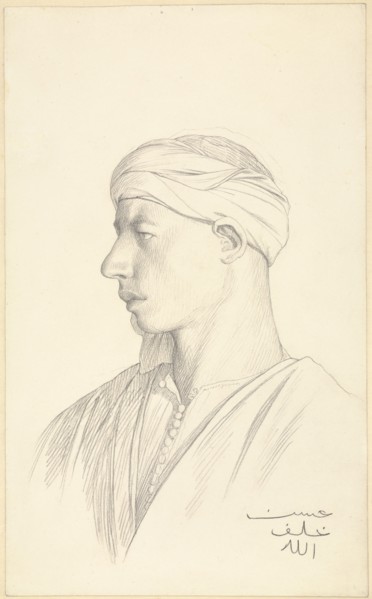 Portrait of an Egyptian Fellah, about 1856. Creator: Jean-Leon Gerome.
