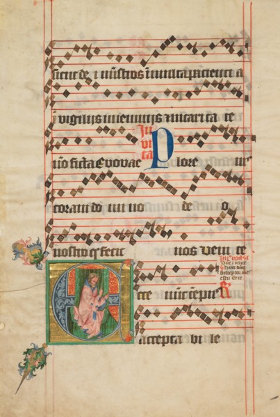 Initial E: The Prophet Isaiah, about 1405. Creator: Circle of the Master of the Golden Bull.