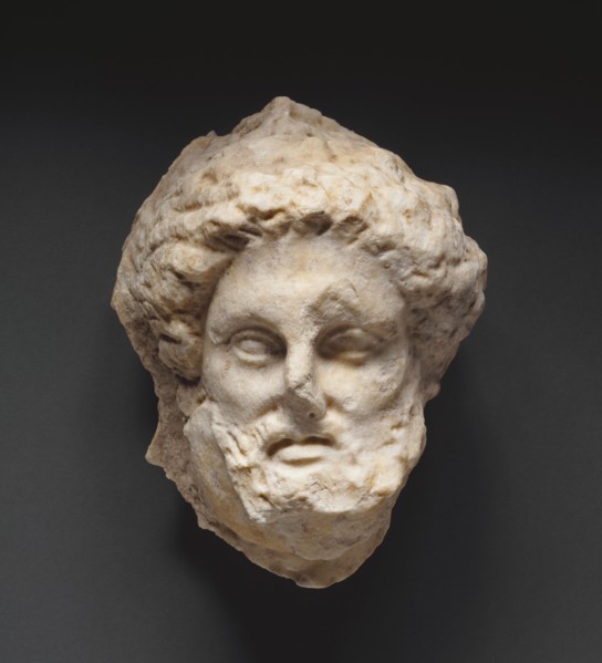 Head of a Bearded Man from a Grave Naiskos, about 340 BC. Creator: Unknown.