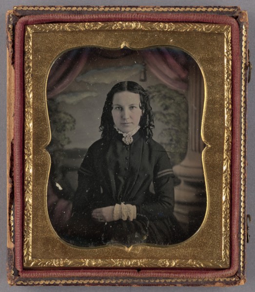 Portrait of a Seated Woman with Curly Hair, about 1854. Creator: Unknown.