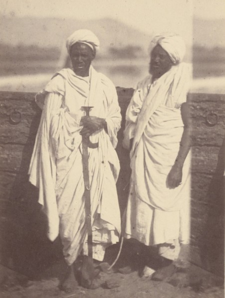 Portrait of Two North African Men on a Boat, 1865. Creator: Théodule Deveria.