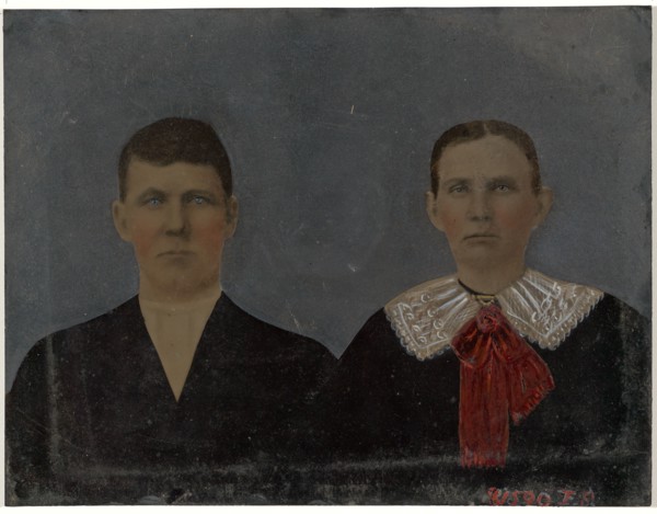 Portrait of young couple, 1860s-1880s. Creator: Unknown.