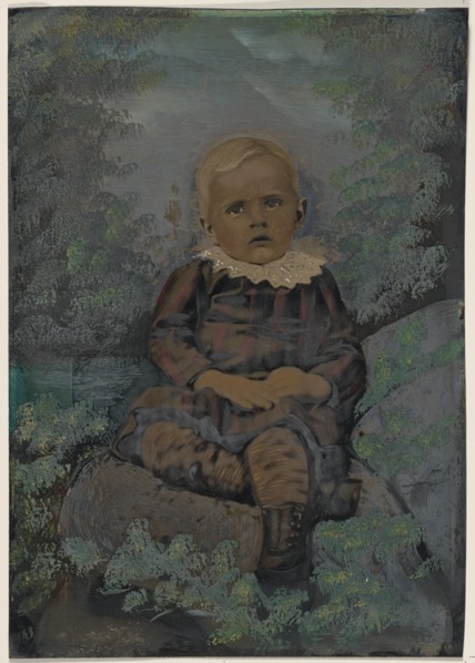 Portrait of small child in nature, 1860s-1880s. Creator: Unknown.