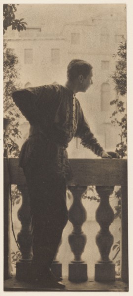 Self-portrait / Adolf de Meyer on the Balcony of Palazzo Balbi-Valier, Venice, Italy, 1900-1904. Creator: Adolph de Meyer.